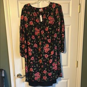NWT! Floral Black Dress